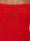 Olazia Strapless Knit Mini Dress Red