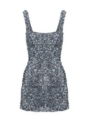 Miss Me Sequin Mini Dress Silver